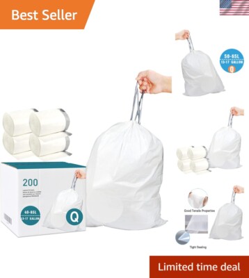 Code Q 200 Count Heavy Duty Trash Bags 1.2 Mil | Compatible with simpleman Co...