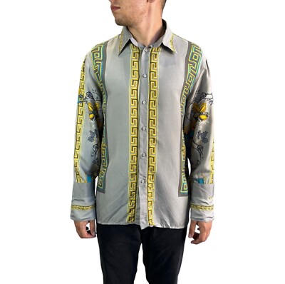 Vintage Gianni Versace Couture Men's Silk Shirt Baroque/Greece