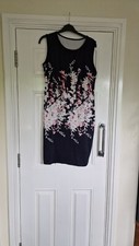 Black floral bodycon dress, size 10