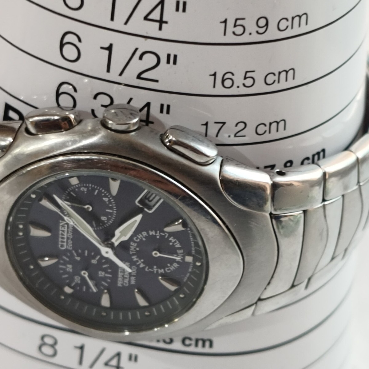 【動作未確認】シチズン バーベチェアルカレンダー E810-H26698TA Citizen Men's Eco-drive Chronograph Perpetual Calendar Bracelet