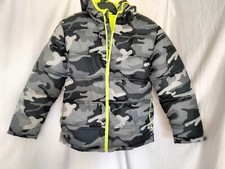 NWOT Faded Glory Boys Puffer Coat/Jacket Gray Black Multi Lime Interior XL14-16
