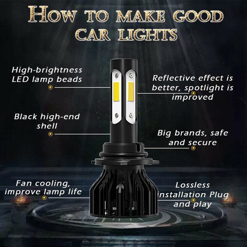 For Chevy Suburban Tahoe 2000-2006 LED Headlight High Low Beam Bulbs Kit 6000K - Picture 12 of 12