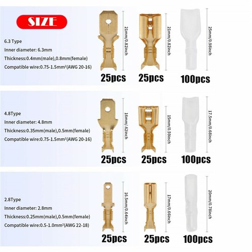 900pcs Assortment Male Female Spade Crimp Terminals Electrical Wire Connectors - Picture 2 of 12