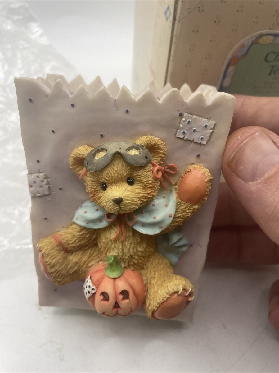1995 Cherished Teddies Trick or Treat blue Halloween Treat Bag