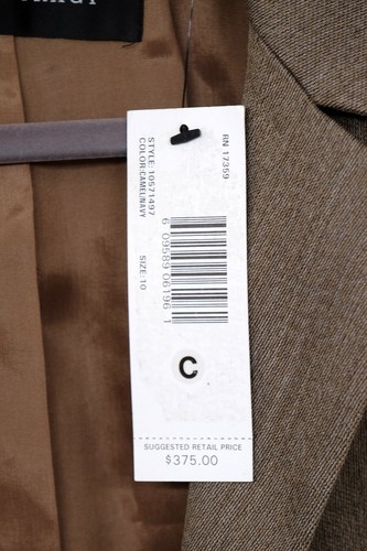 NWT Ellen Tracy Women's Size 10 Brown Wool Blend One Button Blazer $ 375 Retail - Picture 5 of 10
