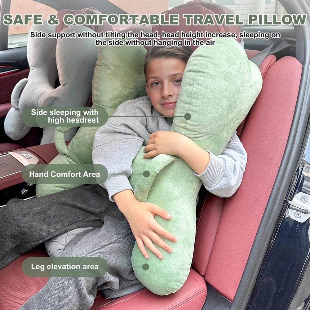 Comfortable Travel Neck Pillow for Adults & Kids - Car & Airplane Use