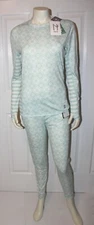 Neve Women's Martina Crew & Emma Pant Merino Wool Baselayer SET Medium Jade NEW