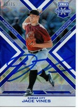 Jace Vines Kansas City Royals 2016 Panini Elite Blue Aspirations Signed Card