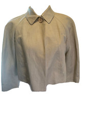 Calvin Klein Jacket Women's Size 2 Beige Cropped Lined Linen Blend