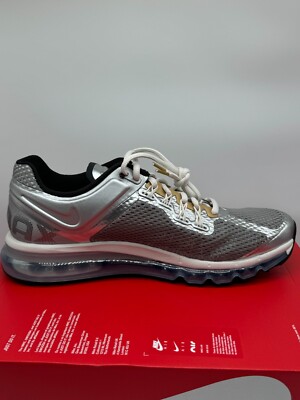 Nike Mens Air Max 2013 Metallic Silver Argent Shoes Sz 10.5