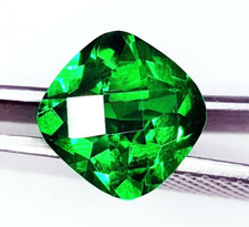 Cushion Shape Natural Tsavorite Garnet 10 Ct Certified Loose Gemstone Gems O180