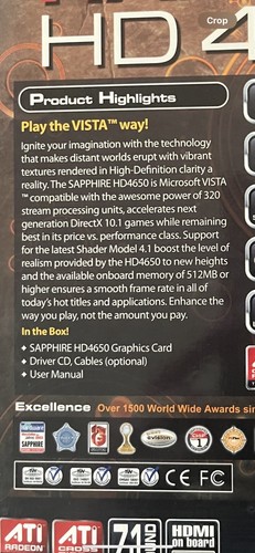 SAPPHIRE HD4650 1GB DDR2 PC GRAPHICS CARD - Picture 13 of 14
