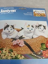 Janlynn Counted Cross Stitch Blooming Buddies Kittens 16  x 12  