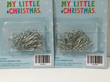 NEW MY LITTLE CHRISTMAS 200 MINI SILVER ORNAMENT HOOKS FREE SHIP