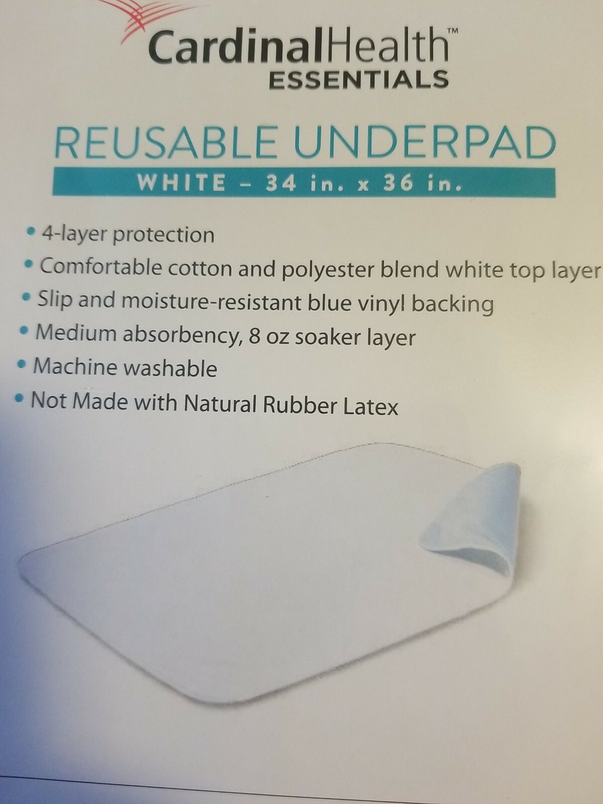 1 Reusable Underpad 34x36 Bed Pad Washable Incontinence Hospital Grade