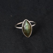 Marquise Labradorite Adjustable Ring Sterling Silver Engagement Gift For Her