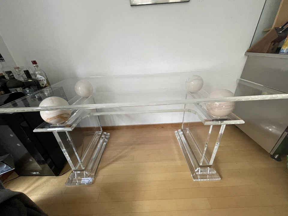 schreibtisch aus glas