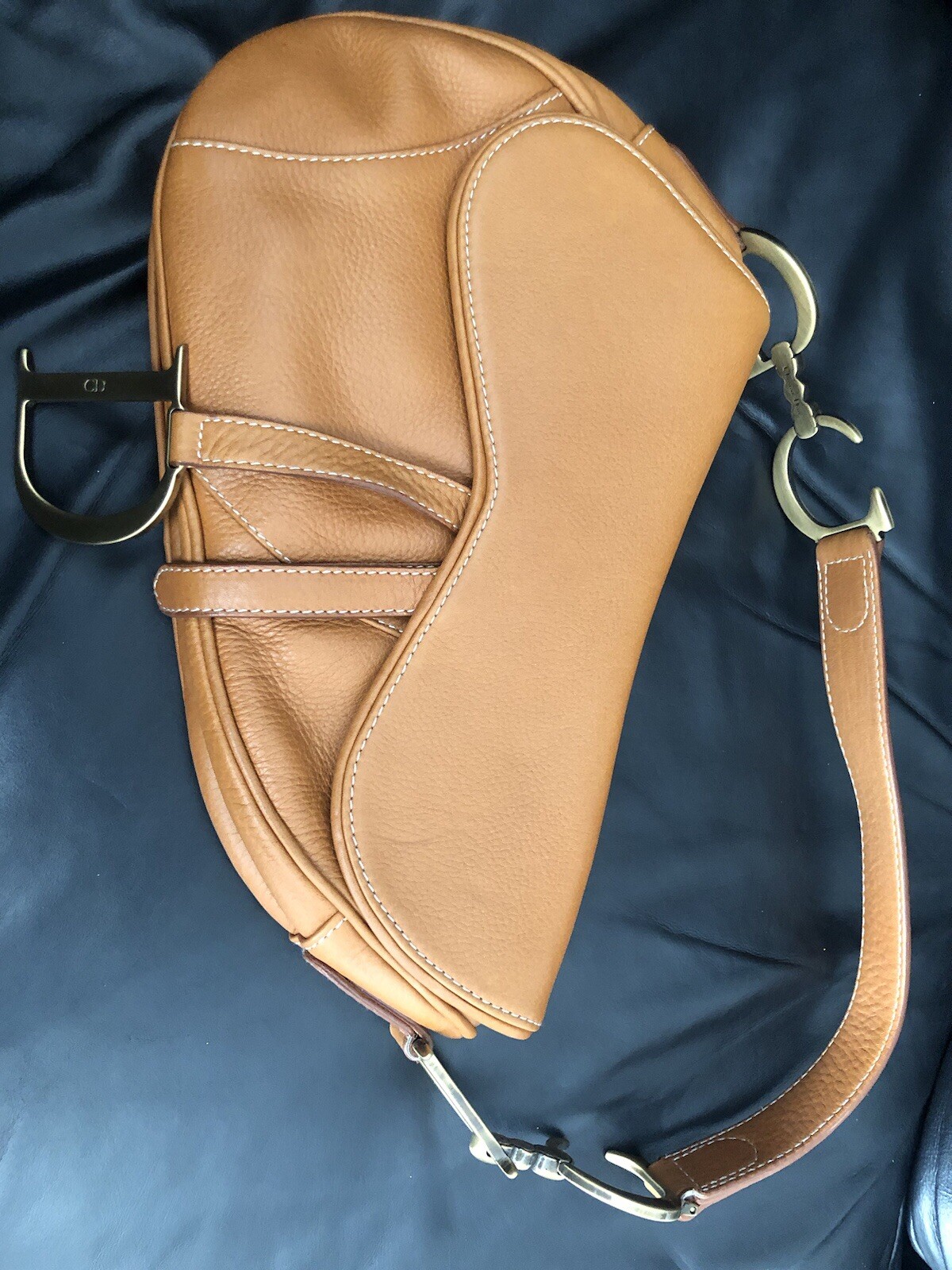 Barely Used Dior Leather Single Saddle Bag, Authentic, Immaculate Condition. Tan