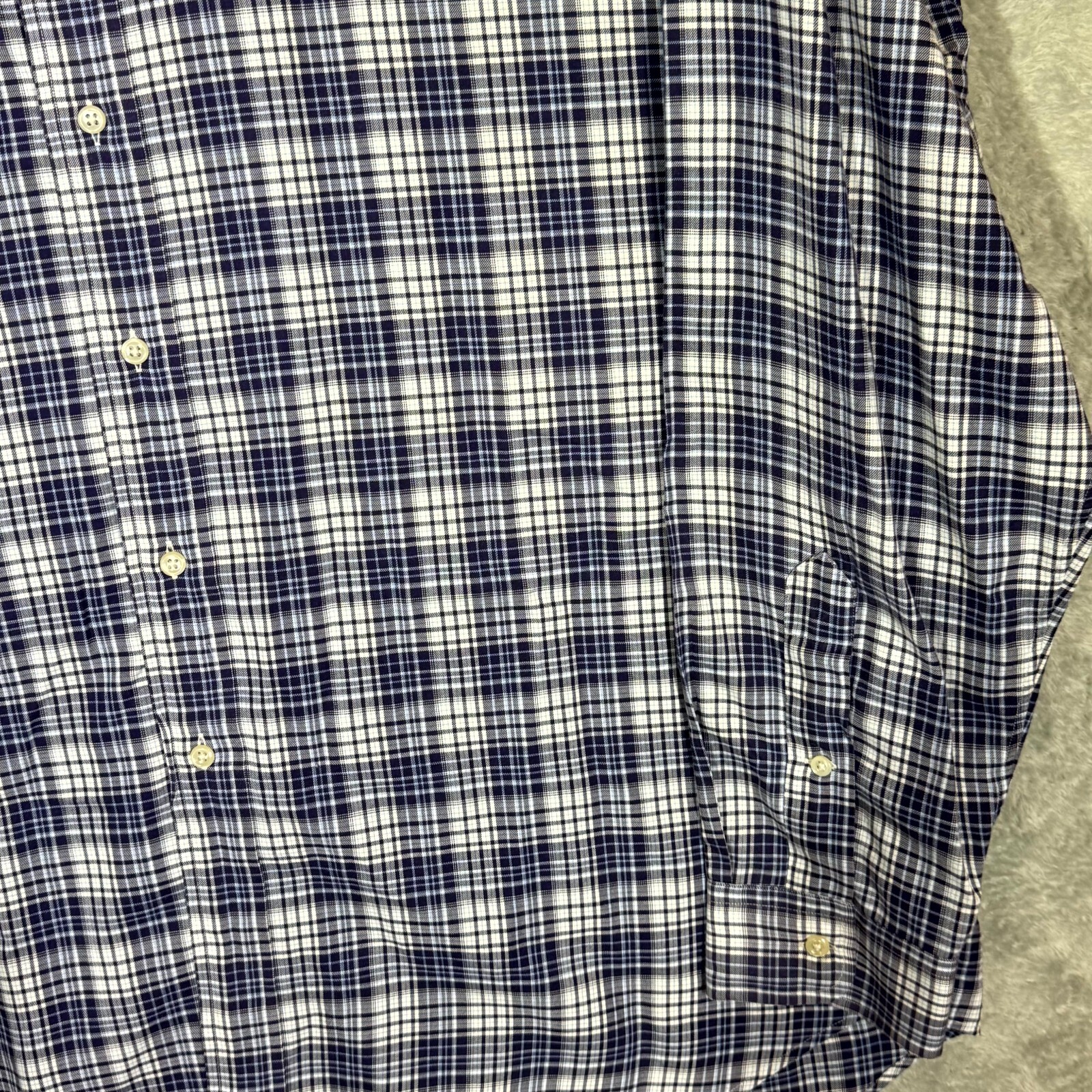 PONY Camicia uomo Ralph Lauren Blake XL blu cotone a quadri manica lunga con bottoni M1288