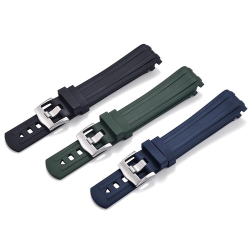 20mm Curved End Blue FKM Rubber Strap for 41mm Omega Seamaster 300M - NEW - Picture 3 of 14