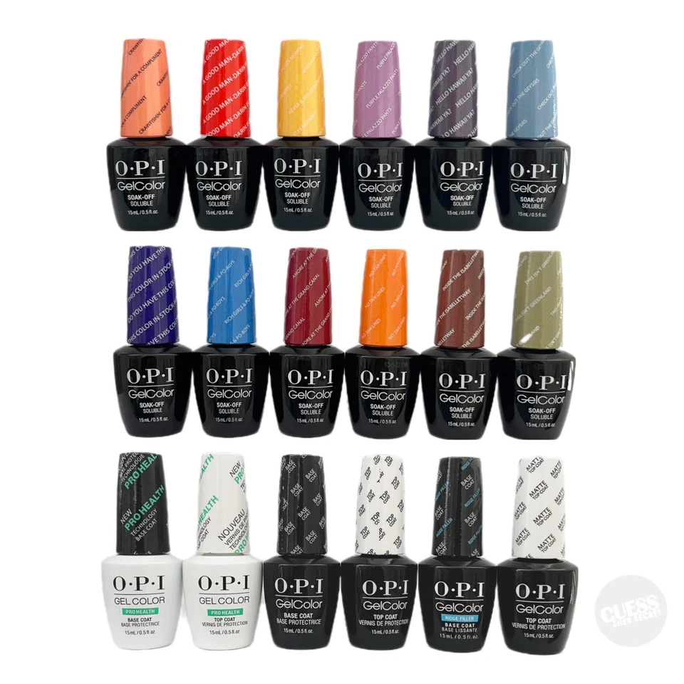 OPI Gel Nail Polish 100% Genuine - Clearance Sale, Colors, Top & Base Coat