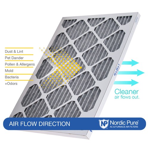 Nordic Pure 10x10x1 Furnace Air Filters MERV 8 Pleated Plus Carbon 24 Pack - Picture 4 of 6