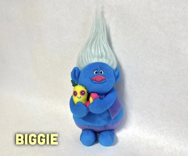 TROLLS DreamWorks Blue Biggie Worm Mr. Dinkles Blue Plush Doll 11 Toy Retired