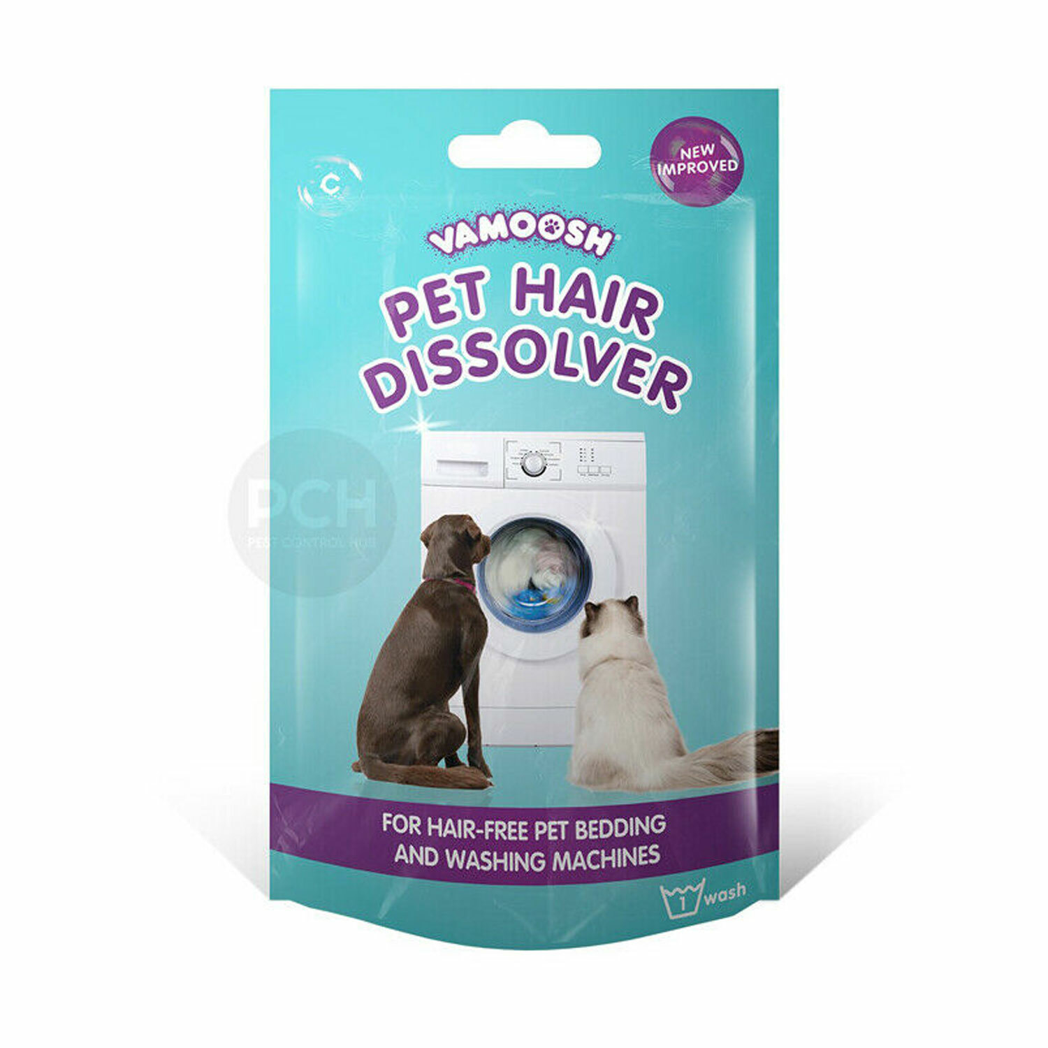 Vamoosh Pet Hair Dissolver Cat/Dog Hair Remover Sachets For Washing