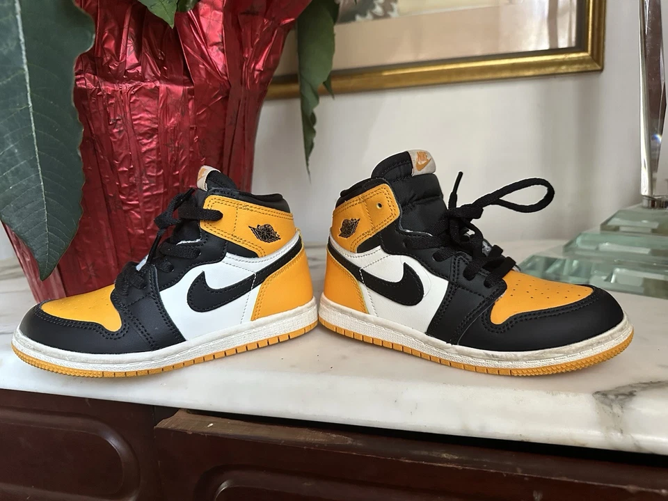 Nike Jordan Retro 1 Puntera Amarilla Alta Talla 10c Niños Pequeños Foto 3 de 4