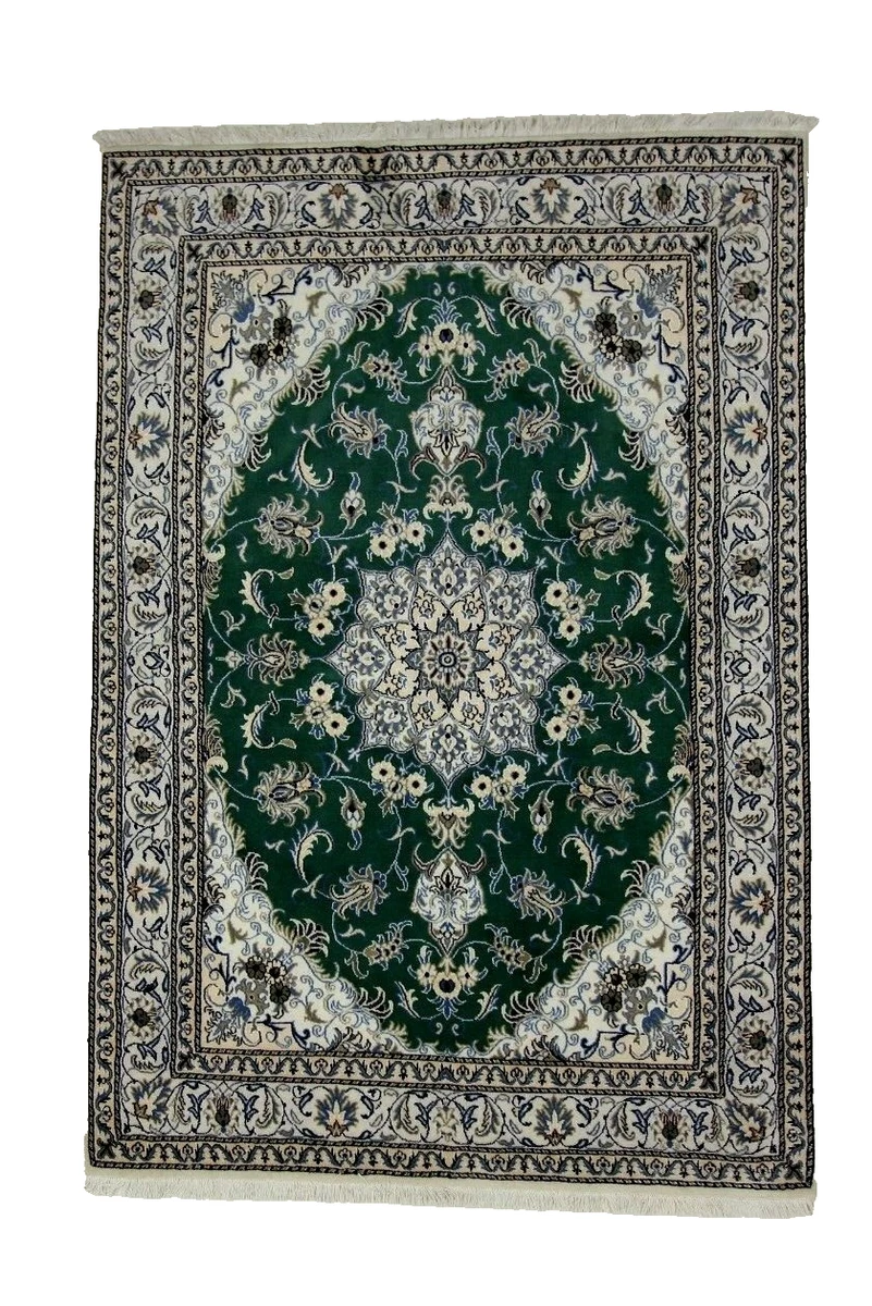 Tapis Oriental Nain En Soie - 160x104 Cm - Bleu - Noué à La Main - Neuf Avec étiquettes
