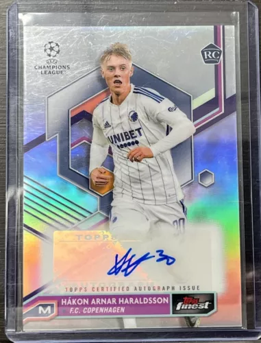 2022-23 Topps Finest UEFA HAKON ARNAR HARALDSSON Rookie Auto Copenhagen #A-HH