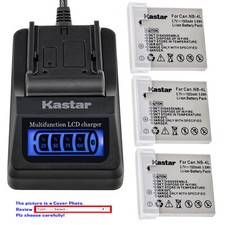 Kastar Battery LCD Quick Charger for Canon NB-4L 4LH PowerShot SD970 IS SD1000