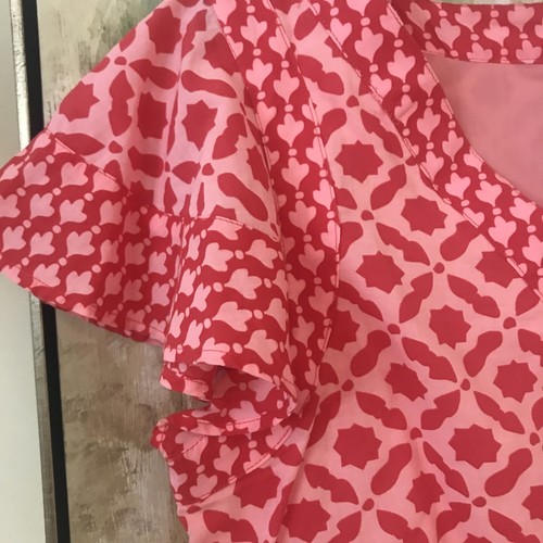 Neu Vineyard Vines Kleid Damen XS Mix Print Stufen Bright Peach - Bild 3 von 9