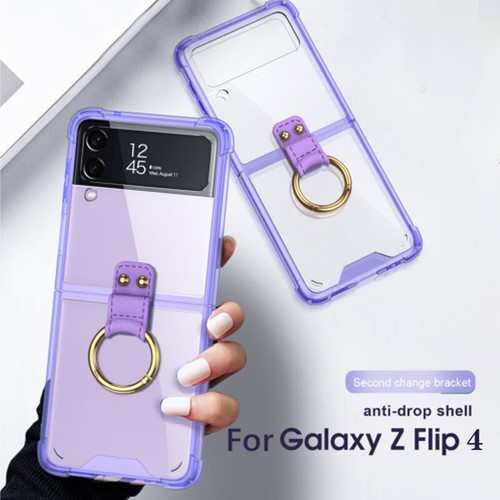 Für Samsung Galaxy Z Flip 5 5G Stoßfest Gummi Klar Ring Halter Hülle Cover - Picture 1 of 15