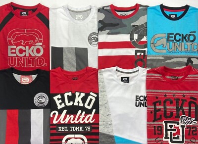 T-shirt Homme ECKOUNLTD Taille XXL - Rouge-Gris-Noir - 100% Coton - Occasion Très Bon État
