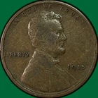 1915 Lincoln Wheat Cent Fine F Coin #40971