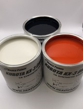 Kubota KX-3 KX36-3 Orange Cab White & Dark Blue Digger Enamel Paint 1 Litre Tins