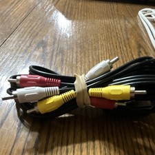 3:3 RCA Male to RCA Male Composite A/V Cable Red White Yellow Black