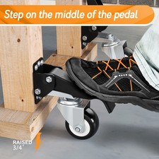 Workbench Caster Kit Heavy Duty Retractable Wheels 300kg Capacity All Steel Cons