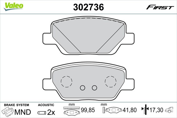 Valeo BremsbeläGe Bremsbelagsatz Hinterachse FüR Fiat Tipo SchräGheck 356_ 356-image