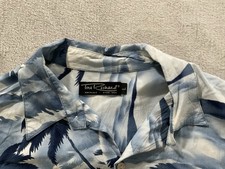 Tori Richard Shirt Mens Large Blue Hawaiian Button Up Made In USA
