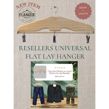 Resellers Universal Flat Lay Hanger Wood Clips for Displaying Clothing Items 24"