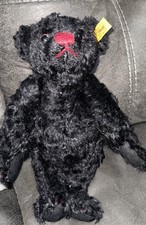 STEIFF Classic Collection Mohair Black Teddy Bear Red Eyes Red Nose
