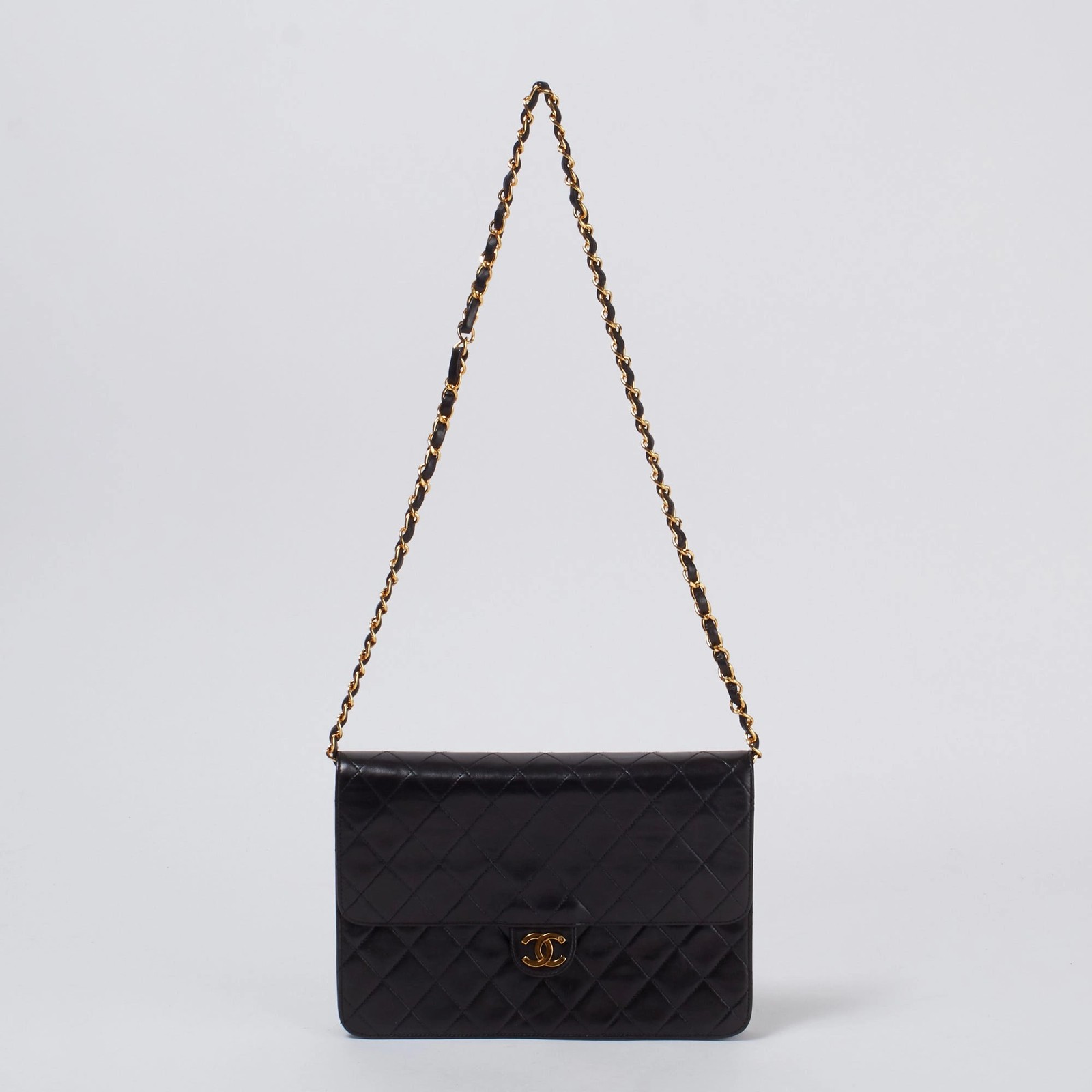 Chanel Matelasse Lambskin Push Lock Chain Shoulder Bag with Authenticity Guarantee