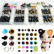 Safety Eyes for Amigurumi 264 PCS, Crochet Glasses Noses and Buttons, Various