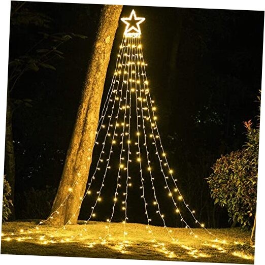 320 LED Christmas Star String Lights with Timer for Outdoor Decor in Warm White