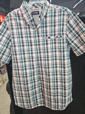 Chaps Mens Button Down Dress Shirt Size M Short Sleeve Casual Dress Preppy