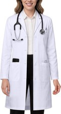 NY Threads Professional White Lab Coat for Women, Large Pack of 1 ,