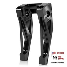 8" Tall Pullback Handlebar Risers 1" Clamping CNC One-Piece Gloss 8 Inch Black