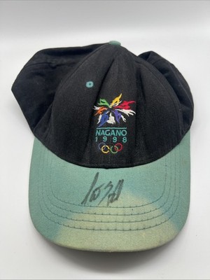 Vintage 1998 Nagano Winter Olympics Baseball Adjustable Cap Unknown Signature 